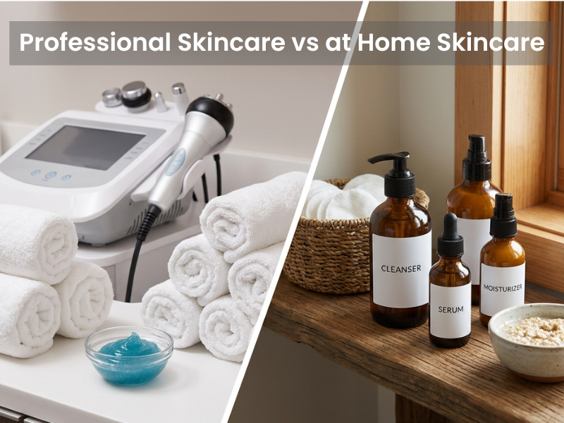 professional skincare vs at home skincare comparison